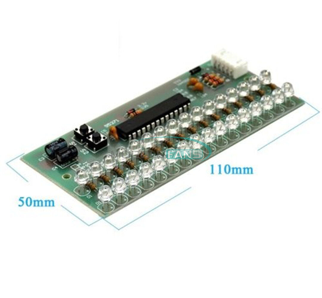 Adjustable Display Pattern  VU Meter Level Indicator 16 LED Dual Channel Green