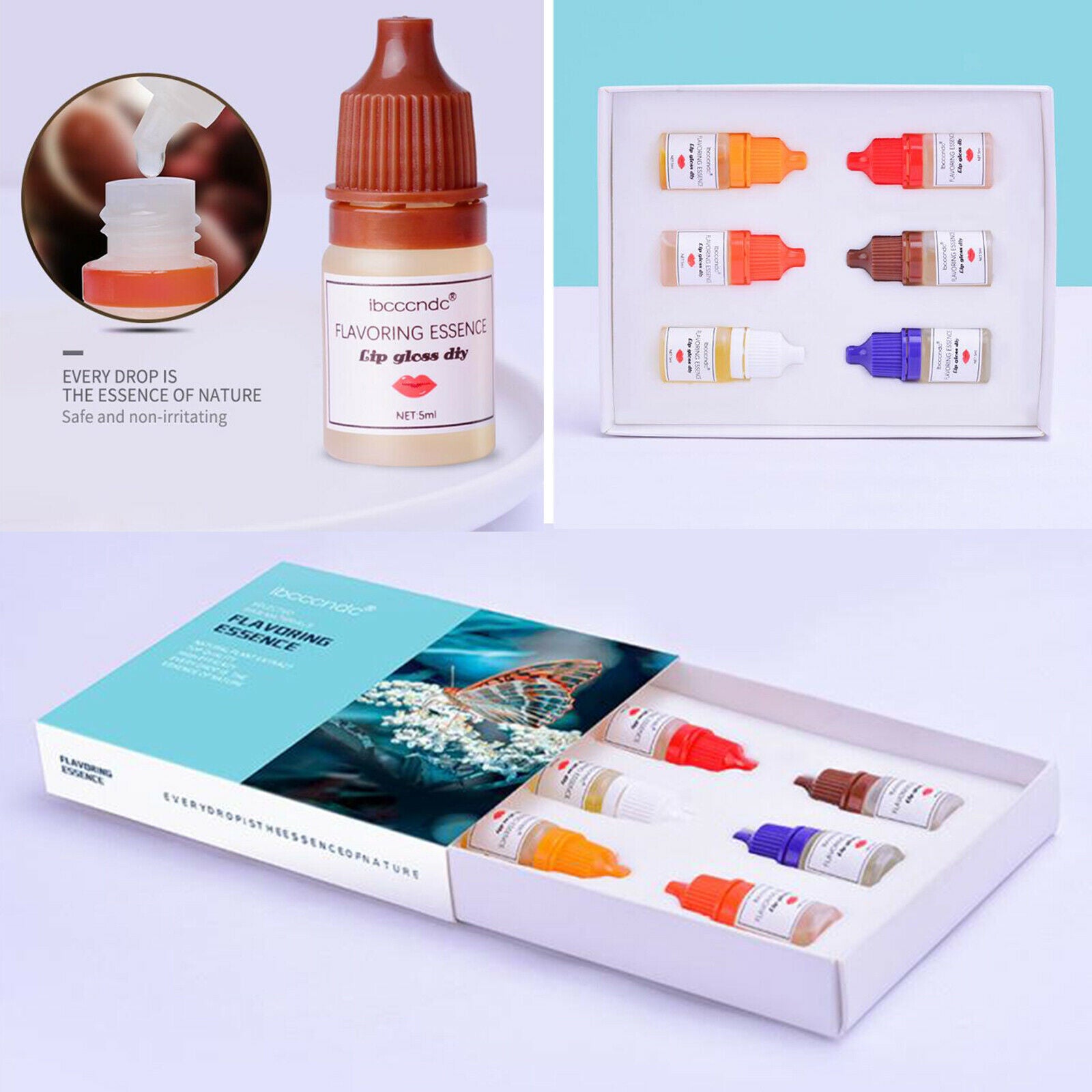6 Pcs Flavor Essence Lip Gloss Base for Handmade Cosmetic Lipgloss DIY