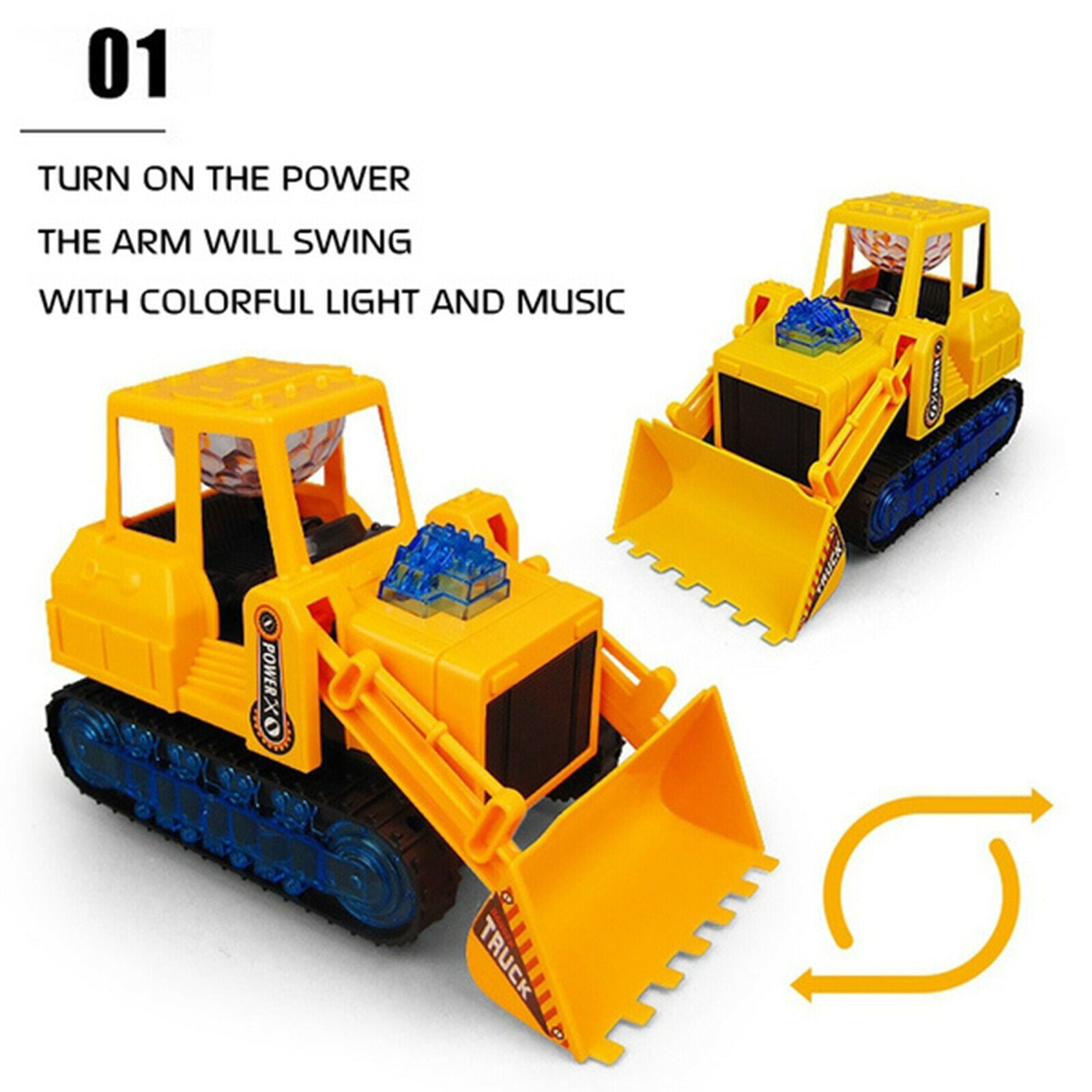 Kids Children Musical Funny LED Electric Construction Vehicle Bulldozer Truck