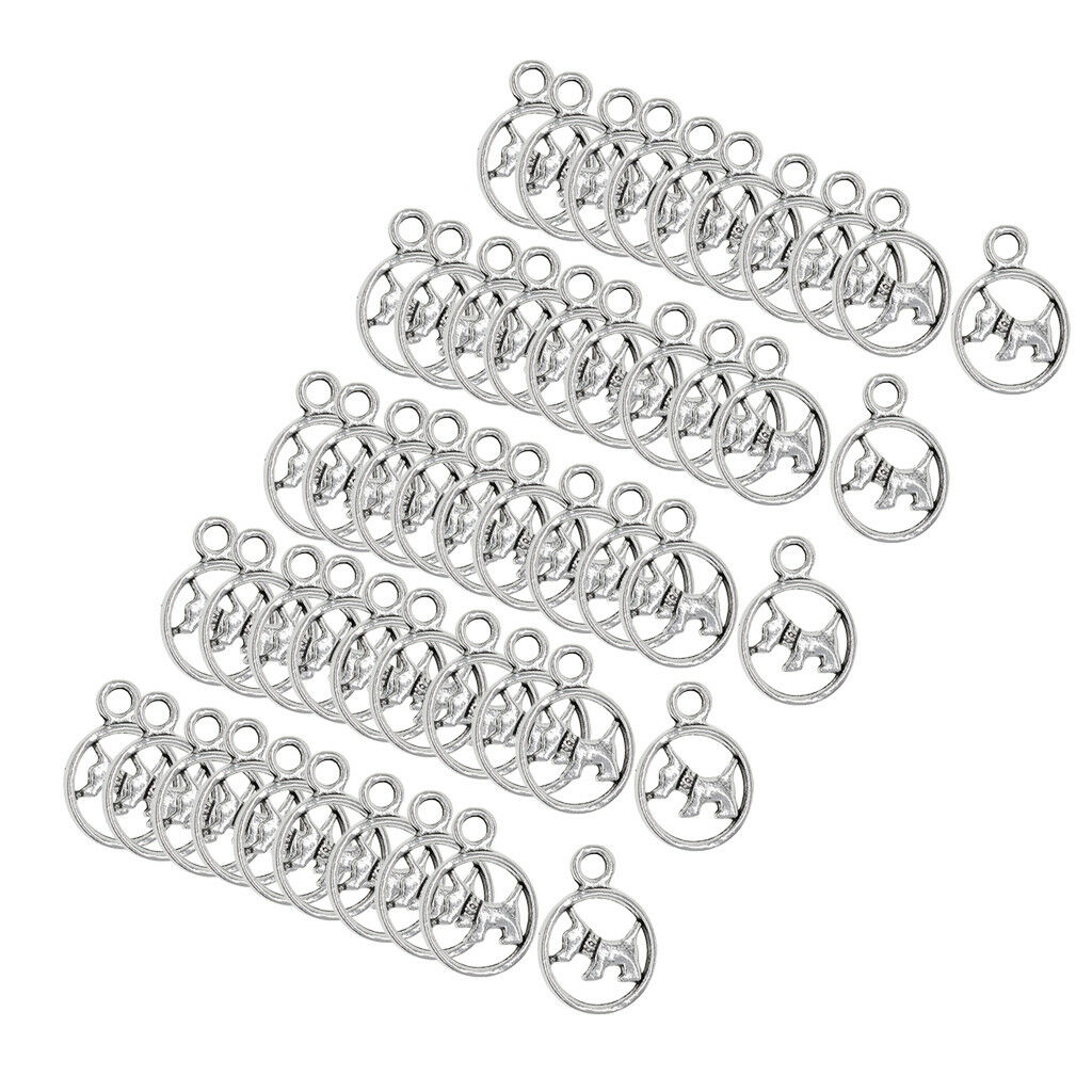 50pcs Dog Design Alloy Pendants Jewelry Making Charms Findings for Crafting