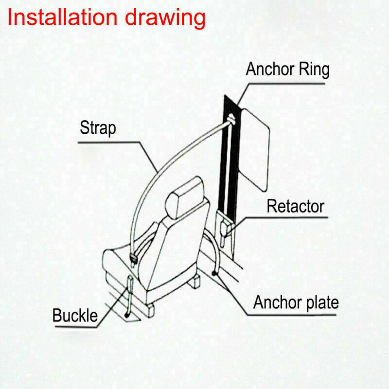 3 Point Car Auto Adjustable Retractable Safety Seat Belt Straps Kits Accessories
