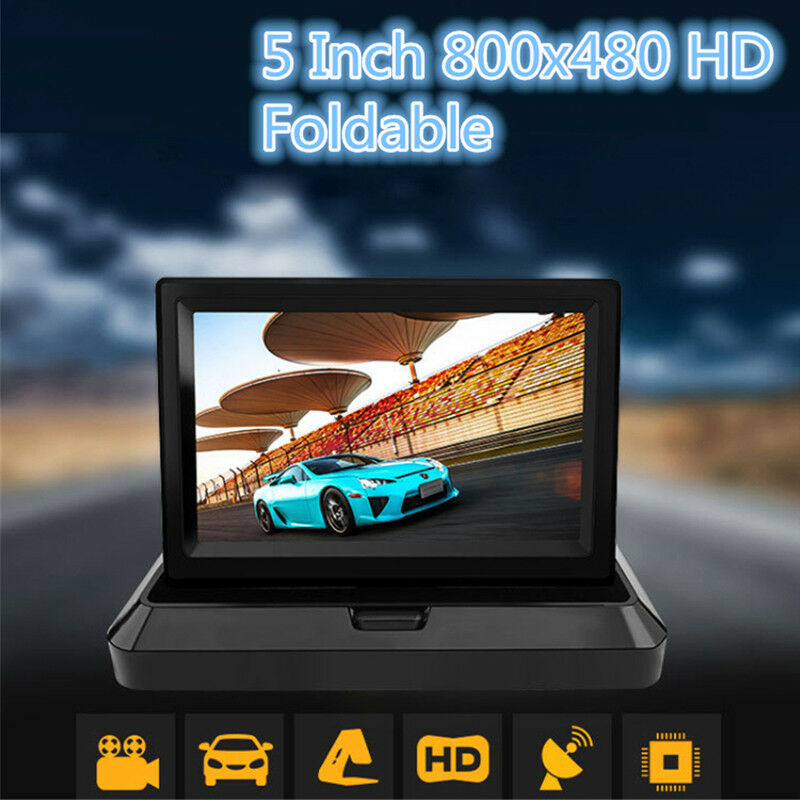 5" TFT LCD HD Monitor Display Car Reverse Rear View Backup Camera 2 Video Input