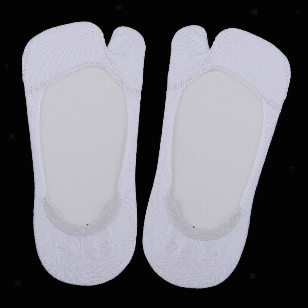 Women's Cotton Toe Socks Fashion Invisible Low Cut Tabi Socks for  Flop - White