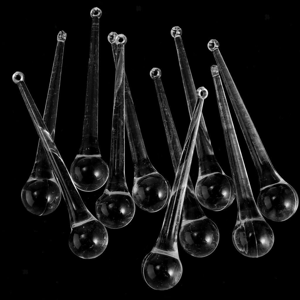 10Pcs Crystal Raindrop Chandelier Prisms Pendants Lamp DIY Suncatcher Parts