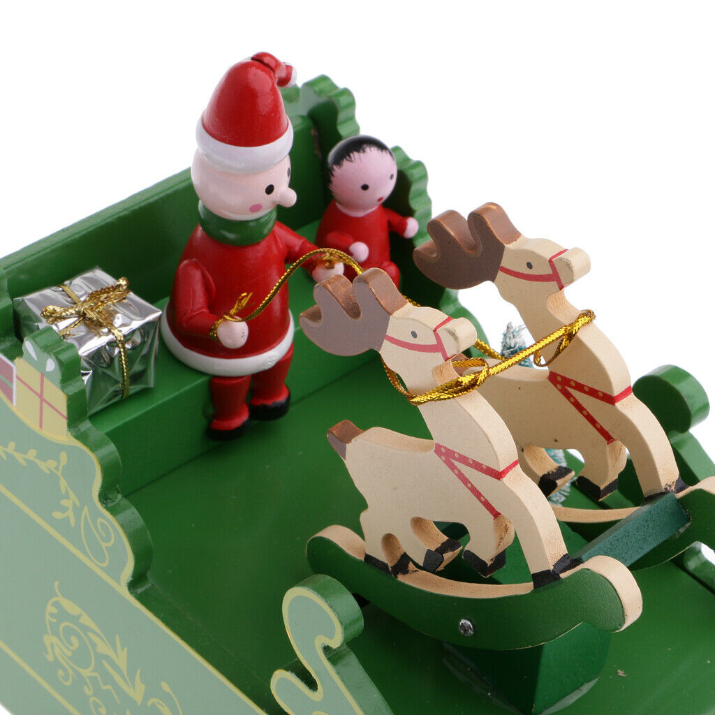 Christmas Sata Claus Snowman Sleigh Music Box Clockwork Toys Xmas Gift Decor