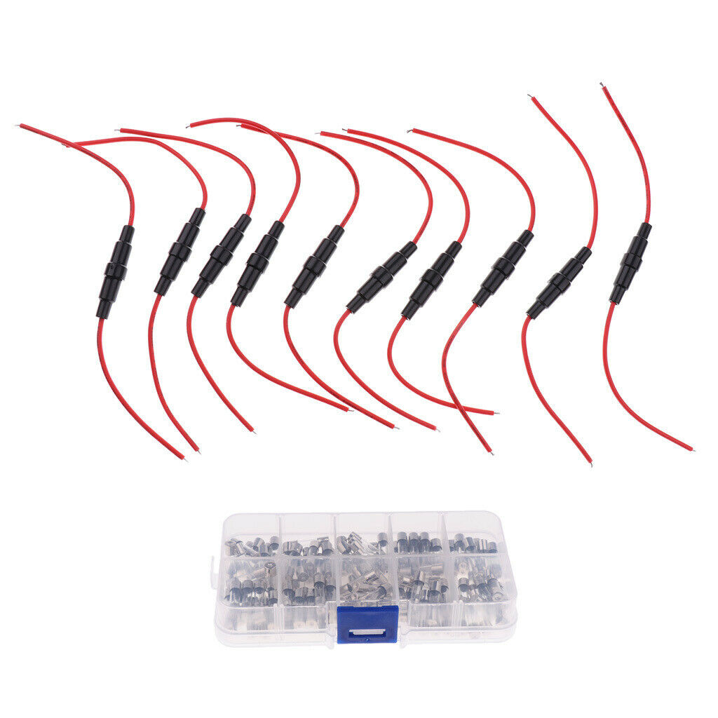 10 Pieces 5x20mm AGC 22 AWG Holder Inline Screw Type Glass Fast Blow Fuse
