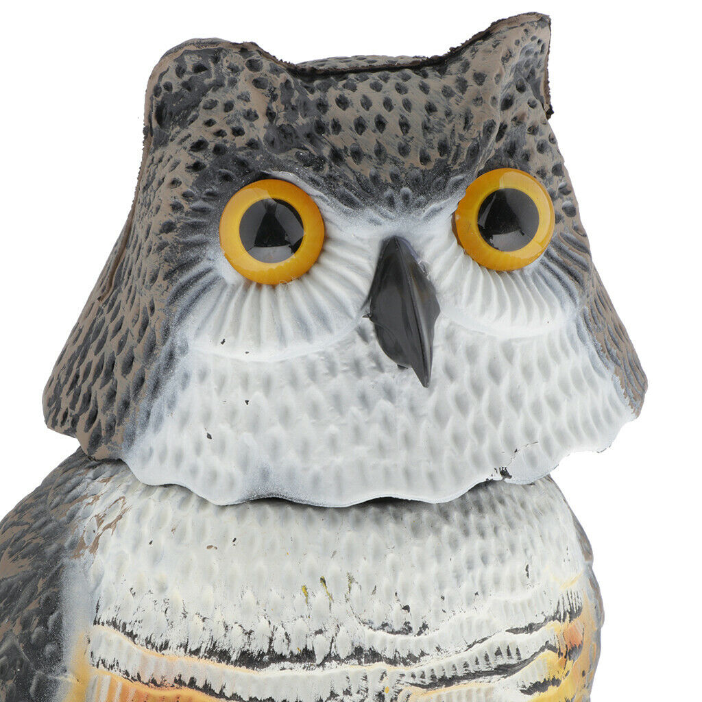 Vivid Owl Decoy Animal Statue Weed Pest Control Bird Scarer Lawn Ornament A