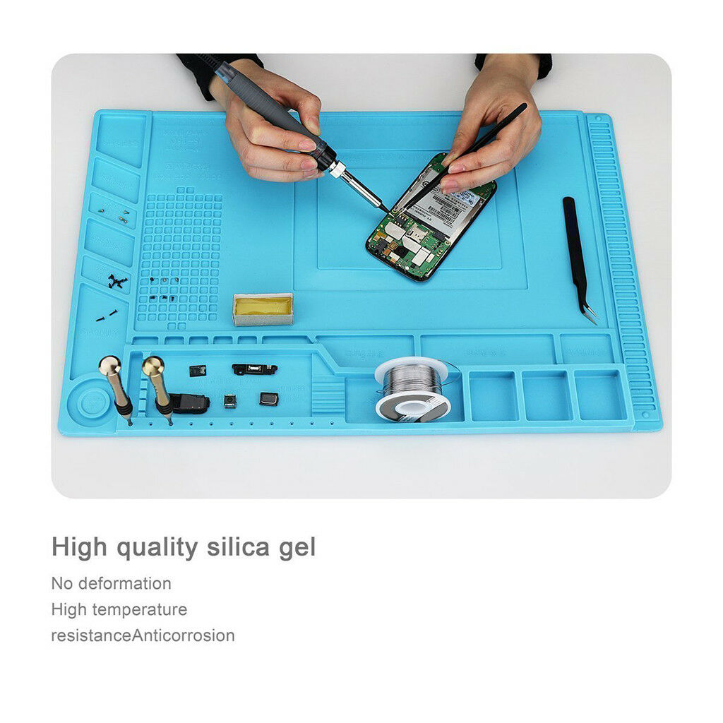 Silicone Cell Phone Repair Pad Mat Magnetic Maintenance Platform Dark Blue