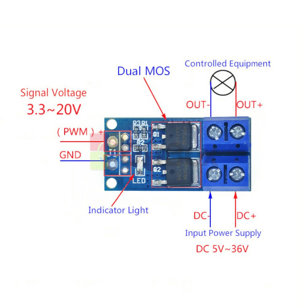 10x MOS FET Trigger Switch Drive Module 15A 400W DC PWM Regulator Control Panel