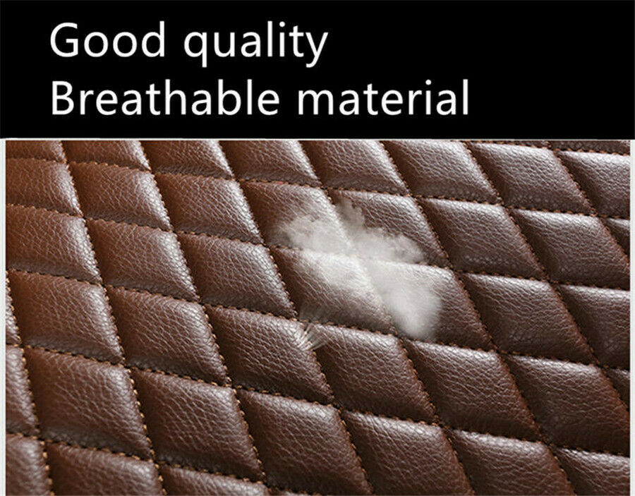 Full Surrounded Pu Leather Car Seat Covers & Car Floor Mats Front+Rear Universal