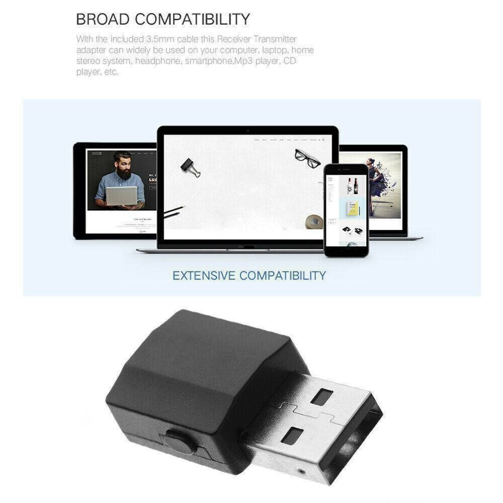 For TV / PC Car USB 5.0 Bluetooth Audio Adapter Transmitter Receiver AUX Speaker