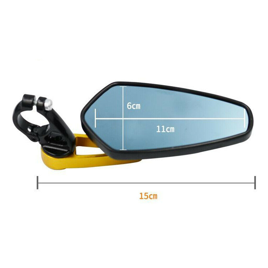 Yellow Motorcycle Rear View Mirrors Motorbike with Screws Universal Fit