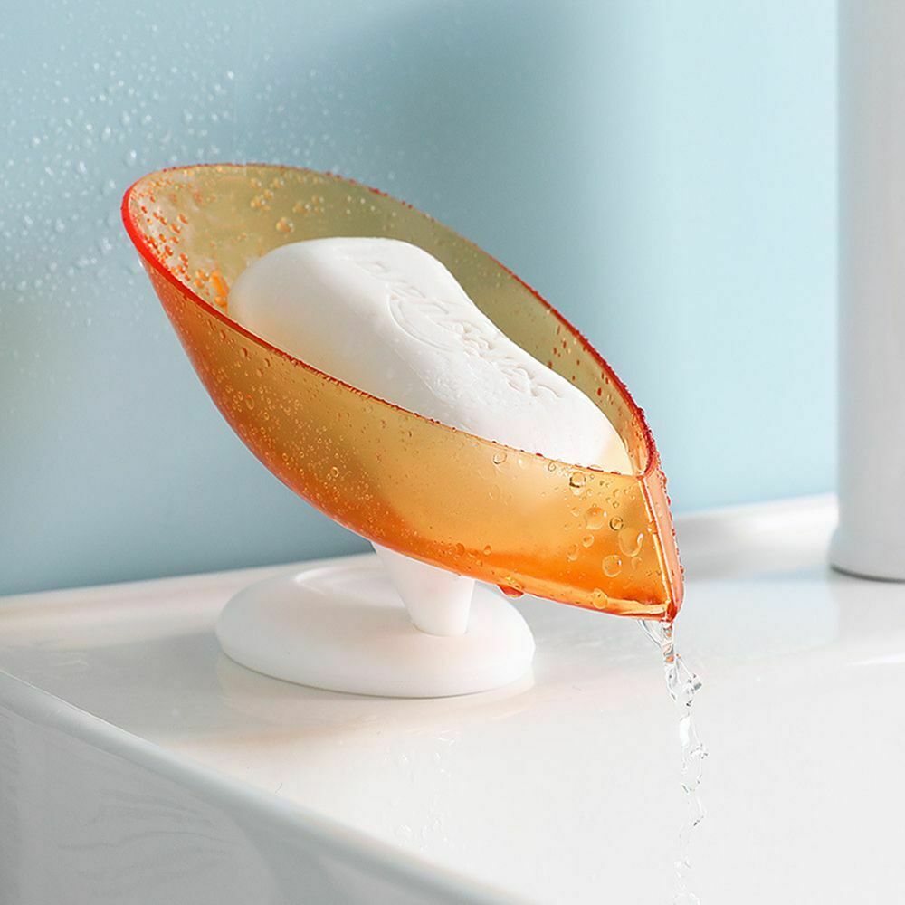 Free Suction Cup Plastic Soap Box Drain Rack Soap Holder Soap Dish Storage