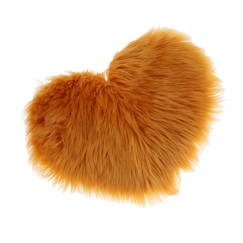 Heart Shaped Area Rug, Cozy Shaggy Plush Floor Mat for Bedroom Camel-30x40cm