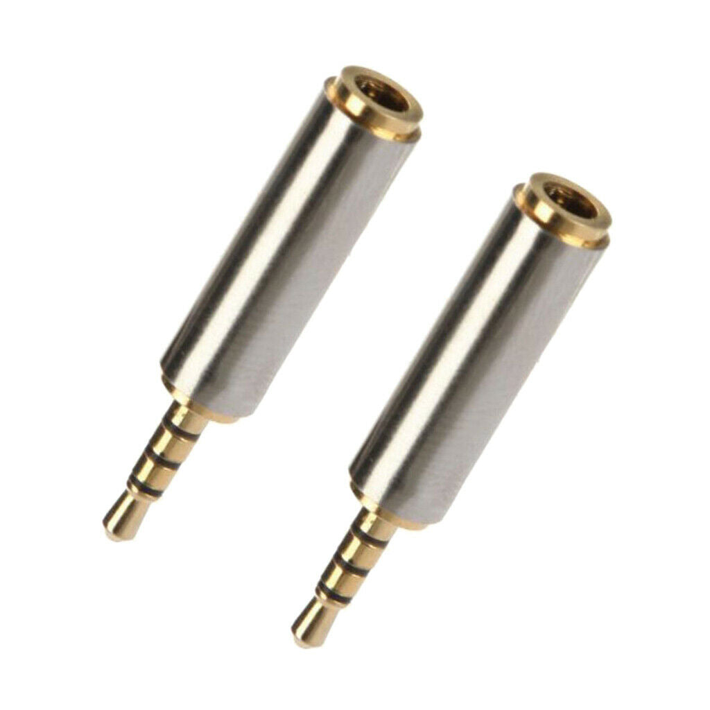 2x 2.5mm Male to 3.5mm Female Audio Headphone   Adapter Converter