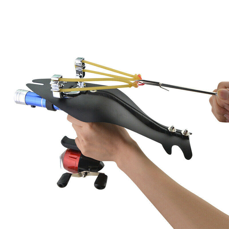 Fishing Slingshot Kit Catapult Bow Bowfishing Darts Reel Archery Hunting Set