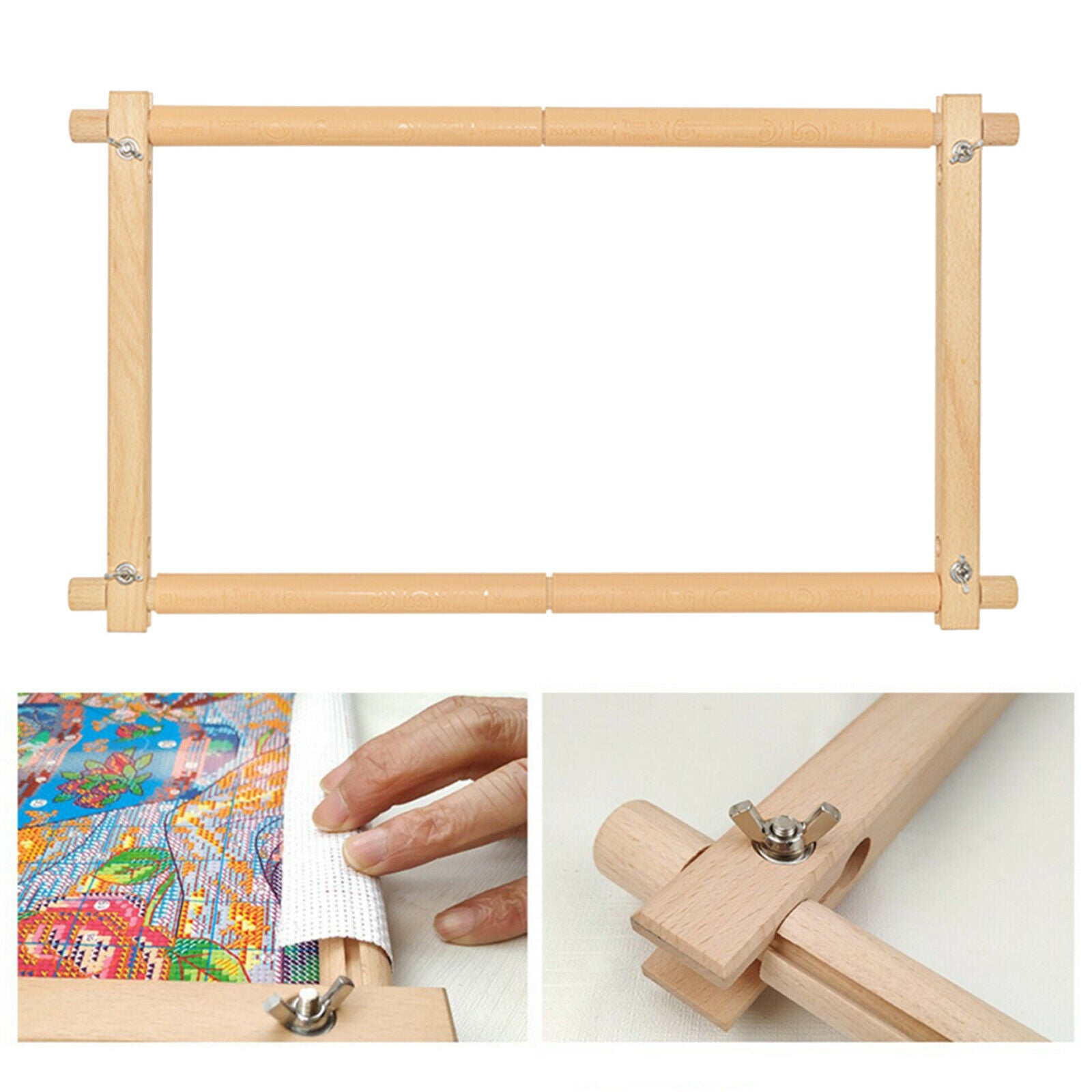 Tapestry Scroll Rectangle Embroidery Frame Cross Stitch DIY Sewing Tool