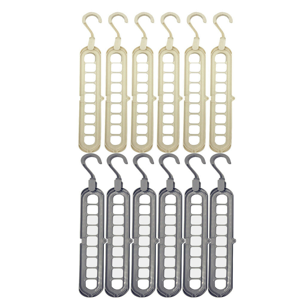 Set of 12 Multiport 9 Slots Space Saving  Coat Rack