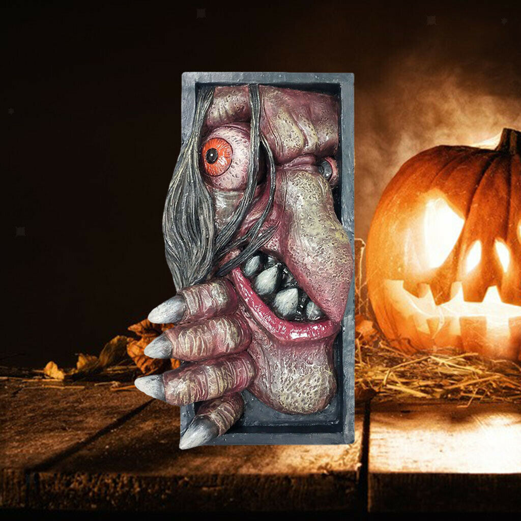 2PCS Scary Monster Bookend Peeping Bookshelf Sculptures Decorations Crafts