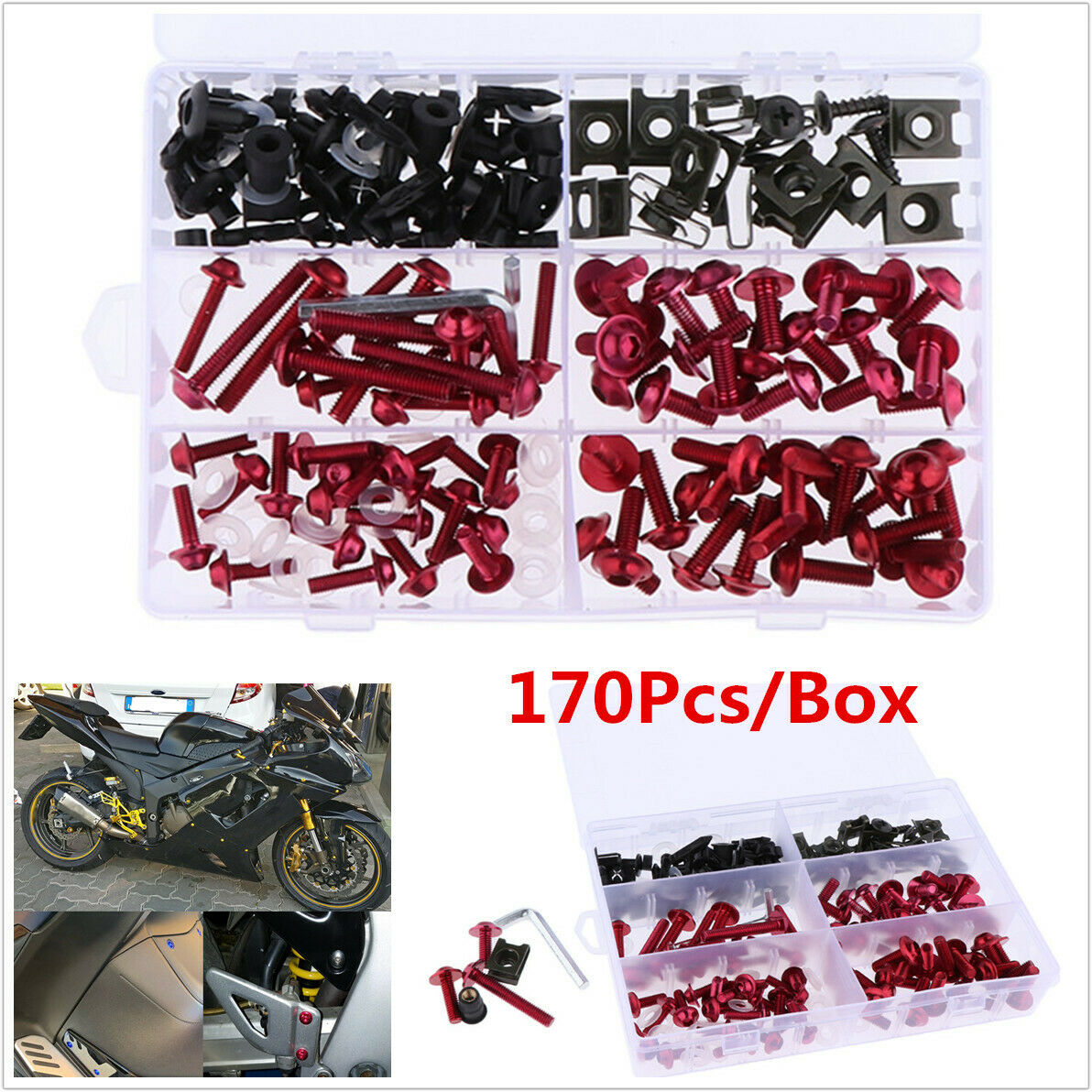 Motorcycle Fairing Bolts Fastener Kit ATV Fairing Fastener Clips Screws Bolt Kit