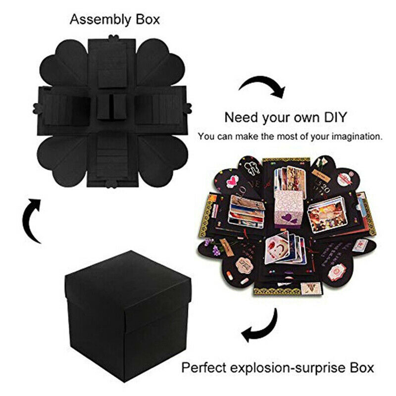DIY Explosion Box Gift Surprise Love Paper Box Gift Memory Scrapbook Photo A_DD