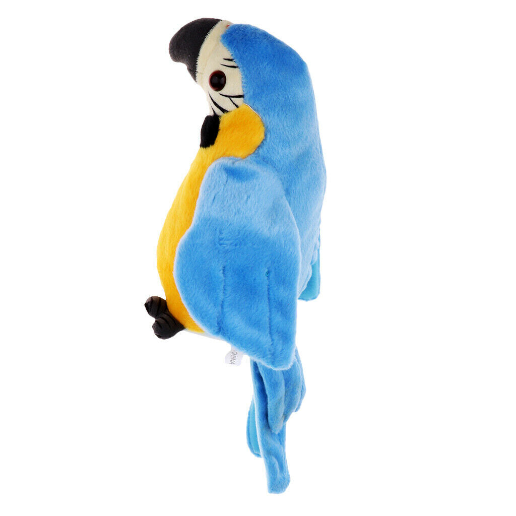 Plush Talking Parrot Electronic Pet Party Favors Children Toys 29cm Blue