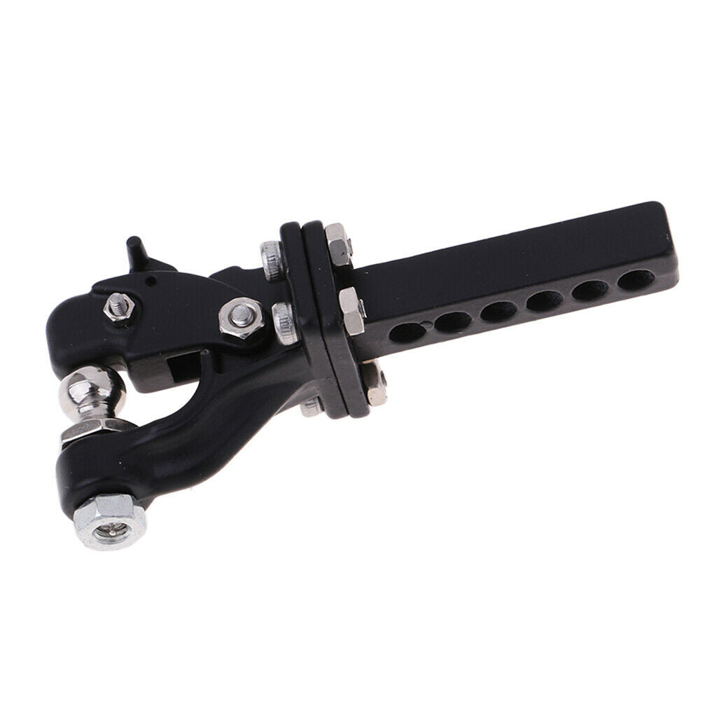 1:10 RC Crawler Metal Adjustable Drop Hitch Receiver Trailer Tow Bar (Black)