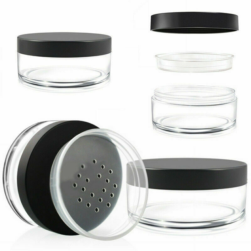 50g  Refillable Plastic Loose Powder Jar Sifter Empty Cosmetic Makeup Container