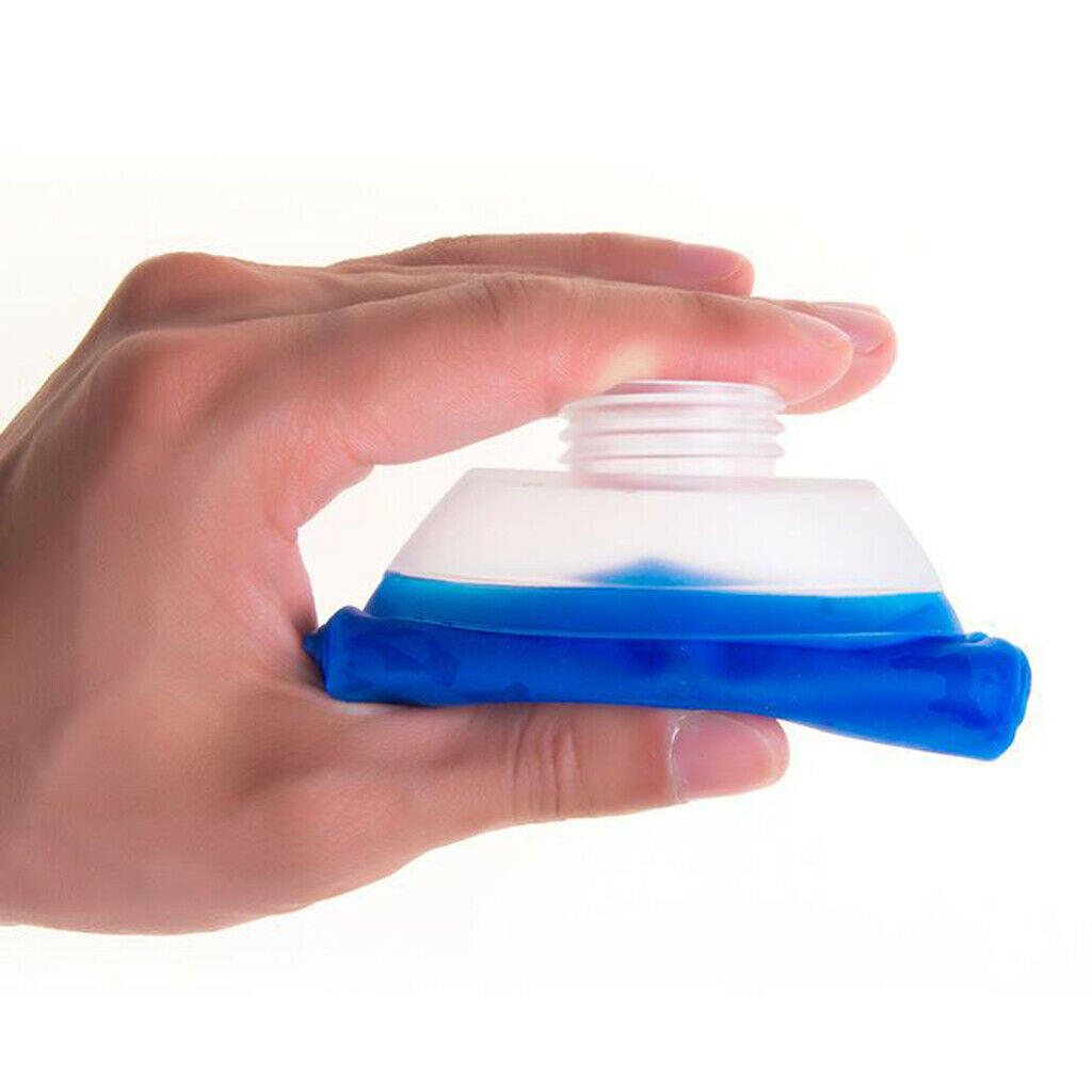2X TPU Soft Flask Running Collapsible Water Bottles for Hiking 450ml Blue