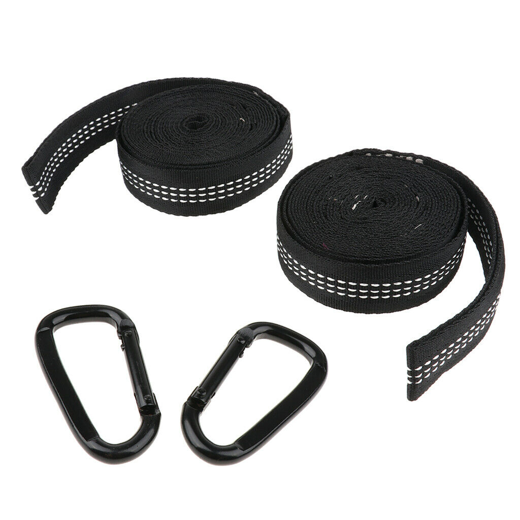 2pcs Tree Swing Straps Hanging Kit 110inch Long with Two Metal Carabiners 500kg
