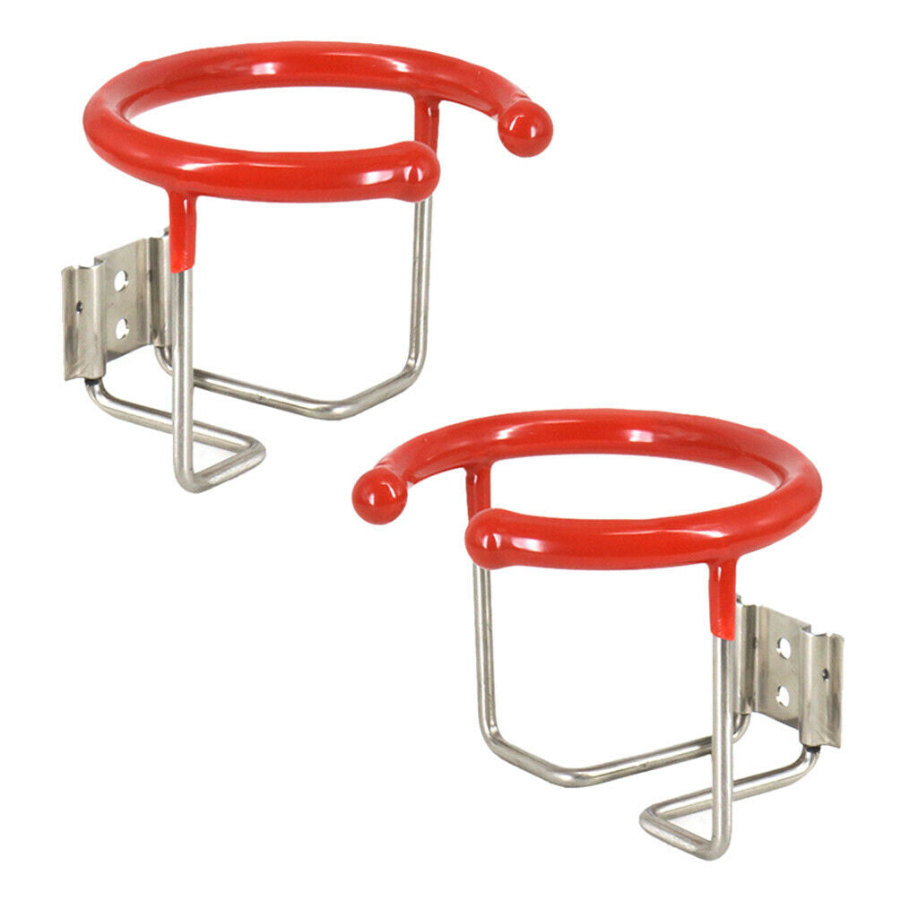 2Pcs Stainless Steel Cup Drink Holder Rack Car Marine Cup Stand w/ Screws
