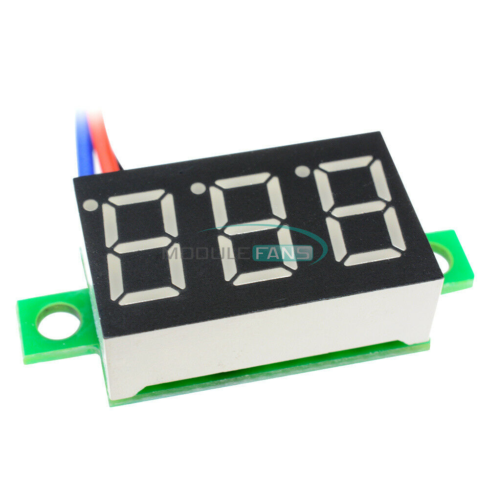 Red 3 Wires 0.36â€³ DC 0-30V LED Panel Voltage Meter 3-Digital Display Voltmeter