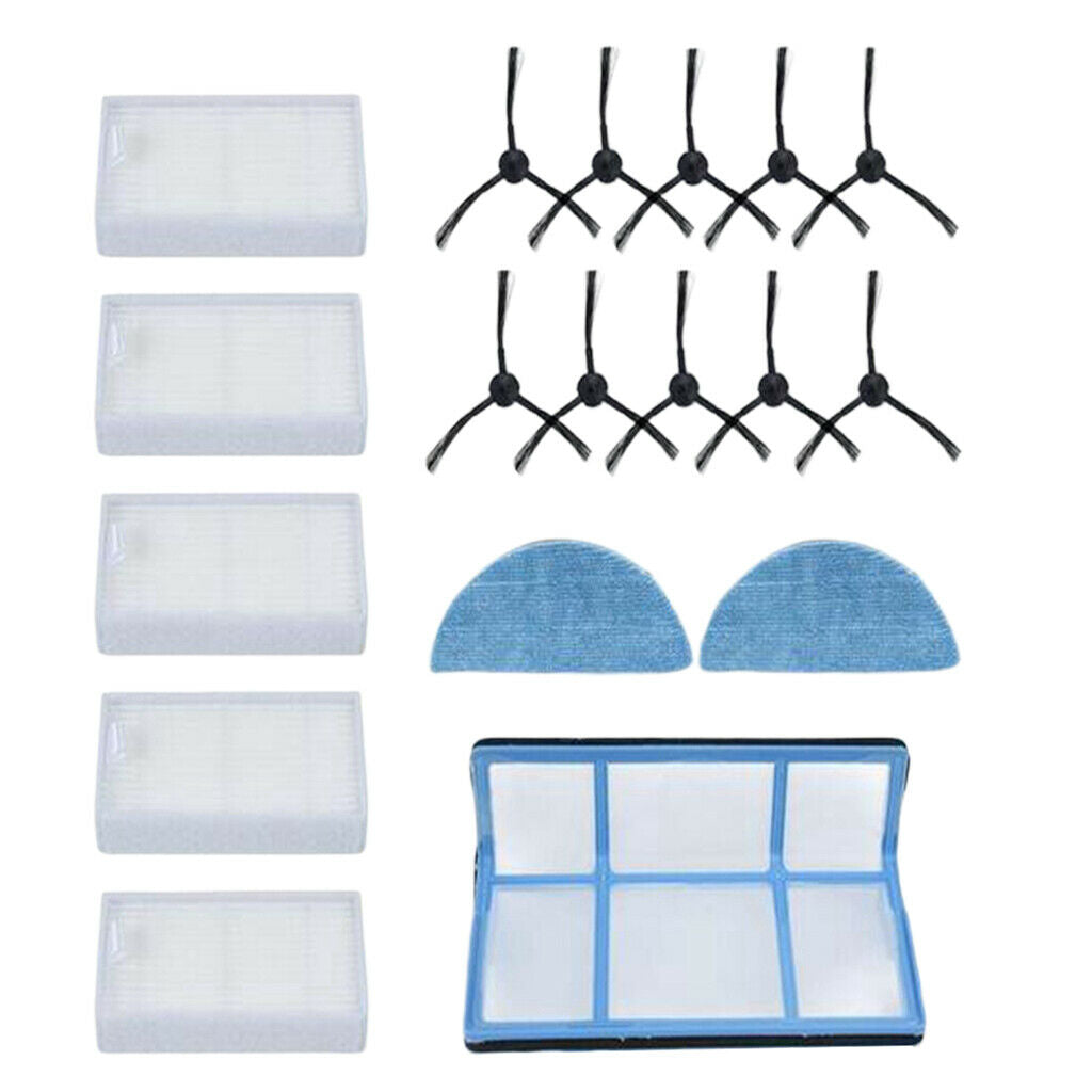 Filters Side Brushes Mop Cloth Spare Parts for Medion MD16192 MD18501 Robot