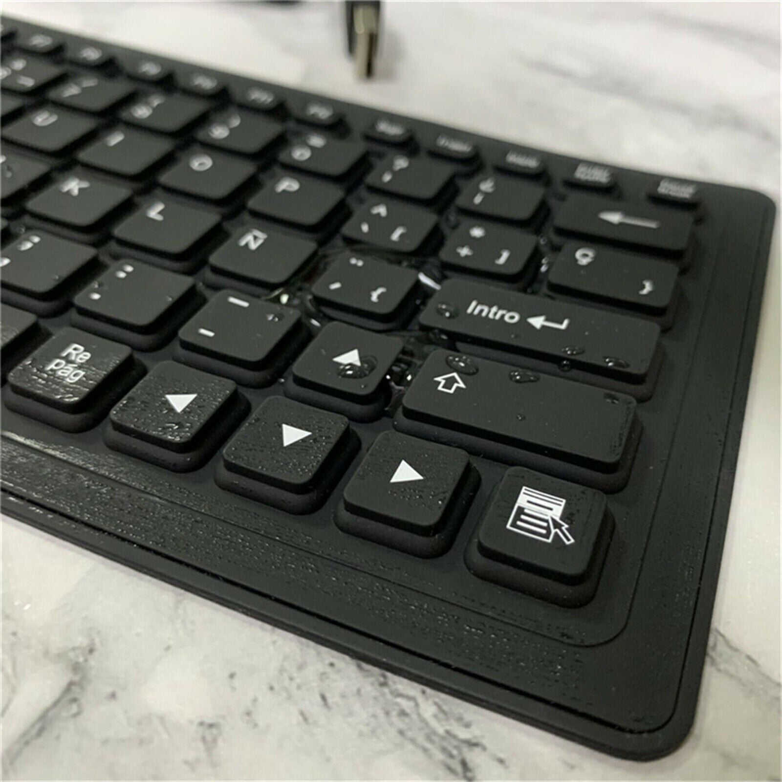 Foldable 84 Key Spanish Silicone Keyboard Waterproof for Desktop Computer