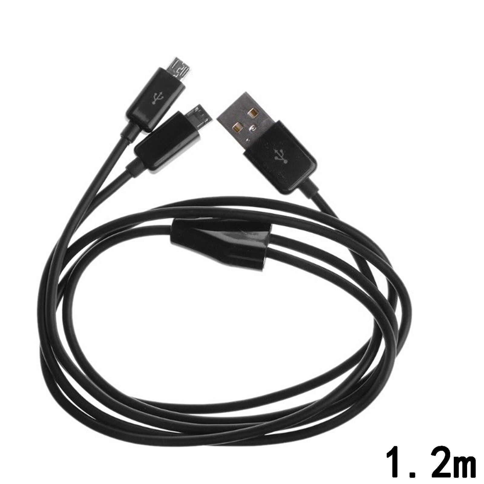 USB 2.0 A Male to Dual 2 Micro USB Male Splitter Data Sync Adapter Charger Cable