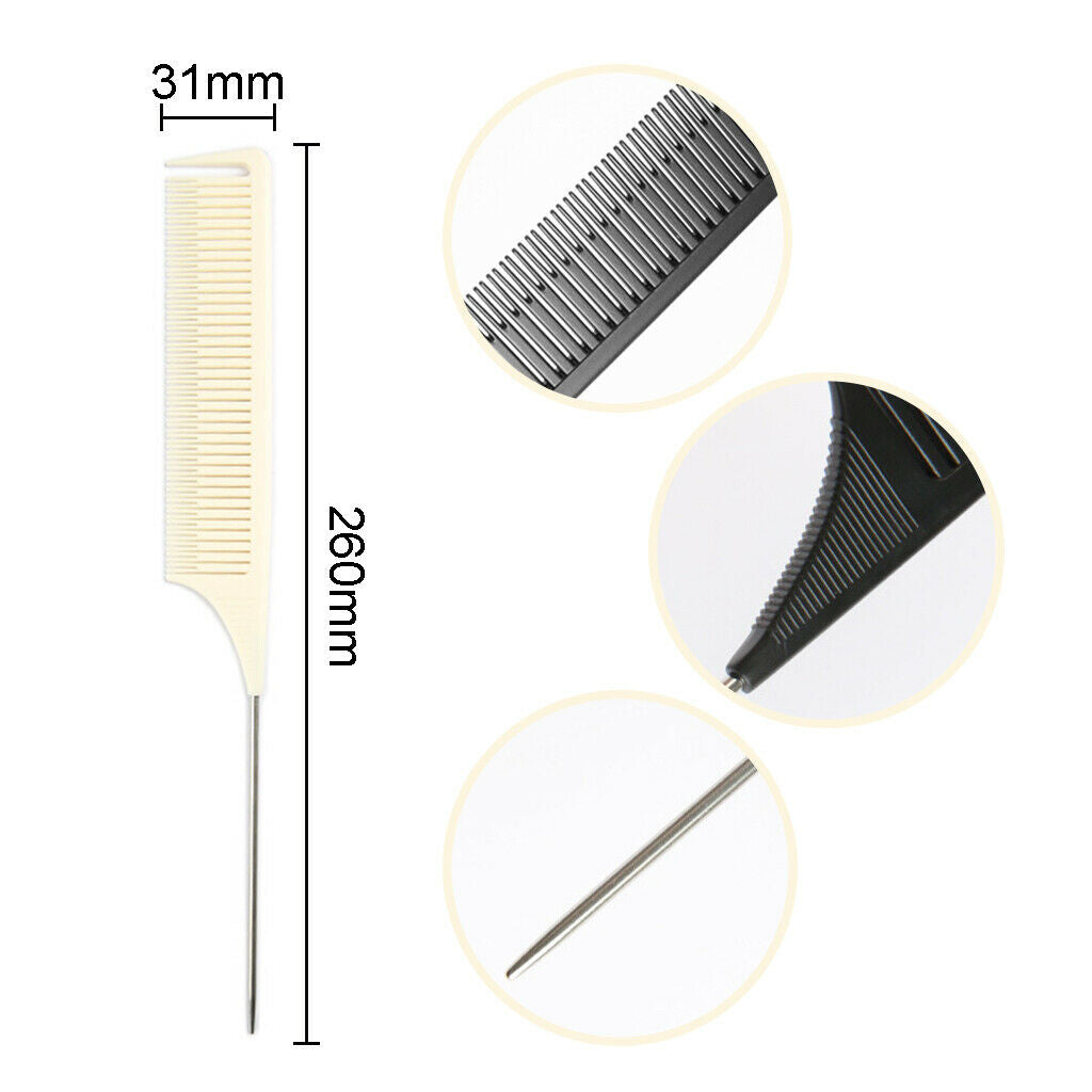 2x New ABS Fine Weave Highlighting Foiling Hair Combs for Salon Styling