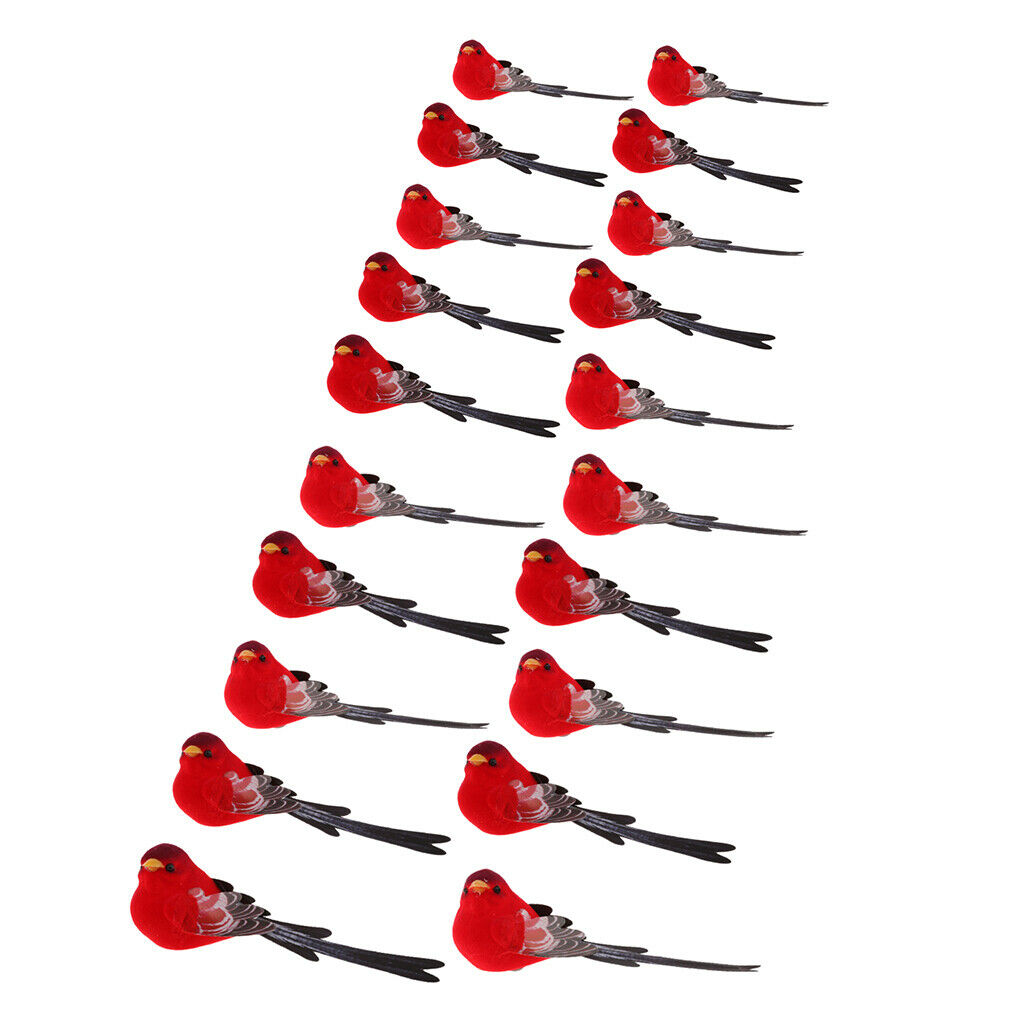 20Pcs Lifelike Artificial Feathered Foam Birds, DIY Crafts Ornament, for Home