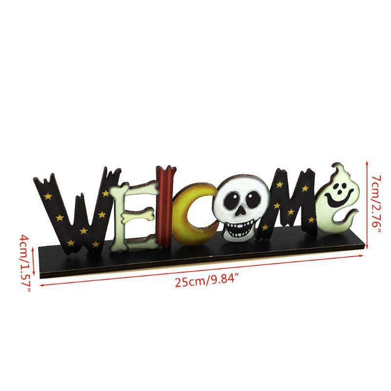 Halloween Element Letters Wooden Desktop Ornaments Creative Decor for Home