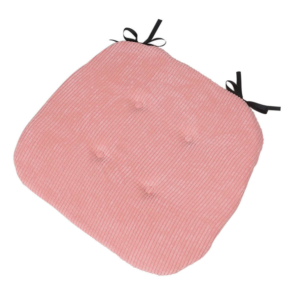 Chair Pads Square Cotton Chair Cushion with Ties Soft Seat Pads pink