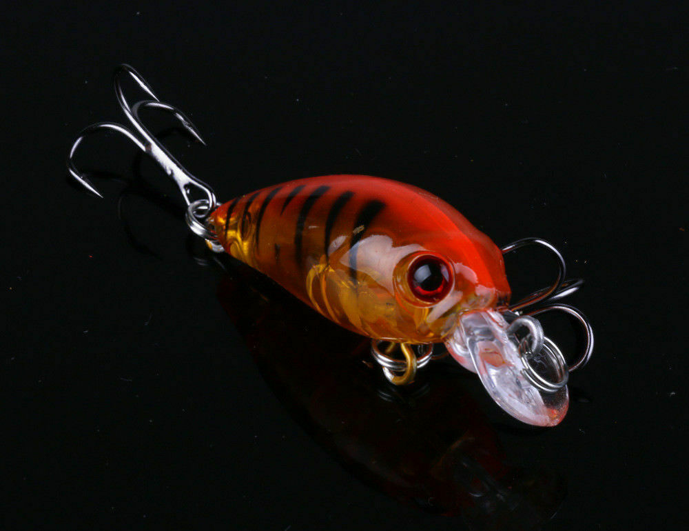 5x/set Fishing Lures Crankbaits Treble Hooks Randomly Baits Tackle Bass Minnow