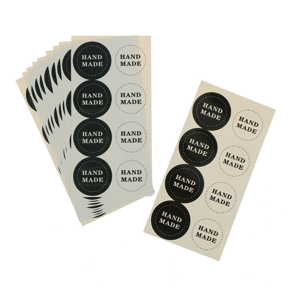 80pcs(10sheet) Black white Handmade Sealing Stickers Gift Box Labels Gift .l8