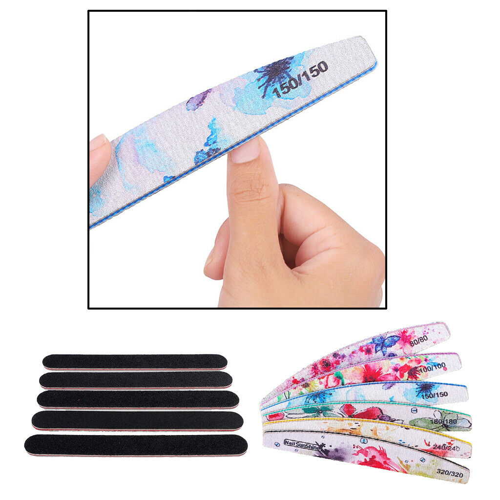 11 Pieces DIY Nail Files Double Side Sanding Buffer Nail Art Polish Tool Kit