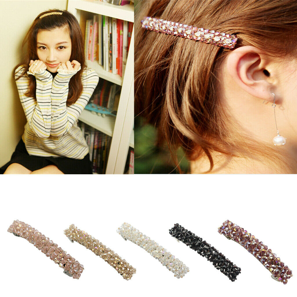 Crystal Spring Hair Clip Handmade Hair Pin Shiny Hair Accessory Purple