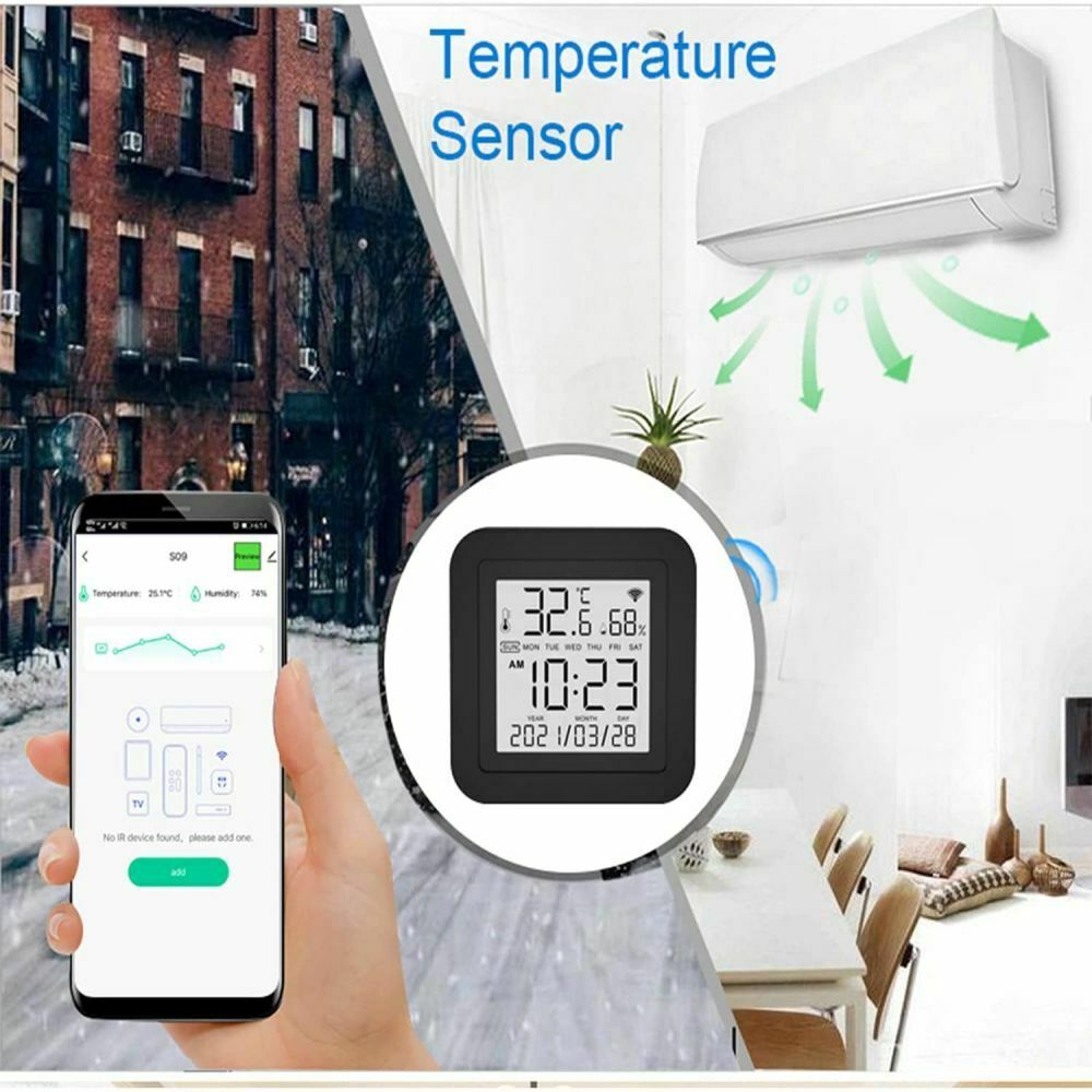 Tuya WiFi Smart Infrared APP Display Remote Control Temperature Humidity Sensor