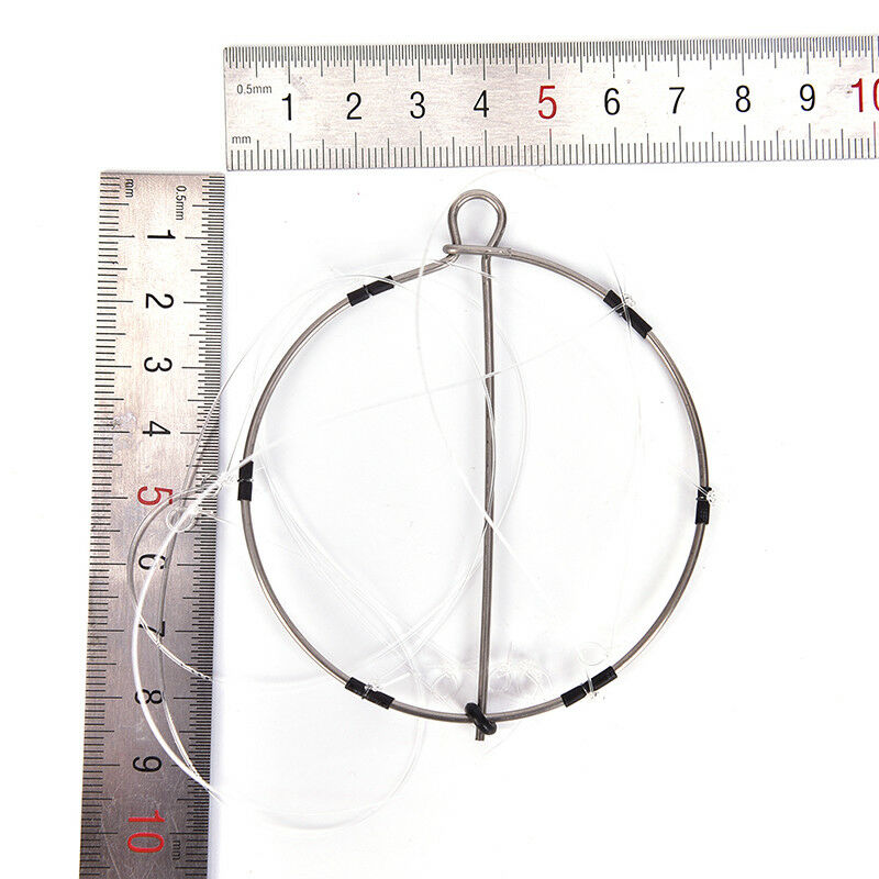 1PCS 6-Ring Portable Fishing Shrimp Crab Cast Trap Catch Crabs Tool Set.l8