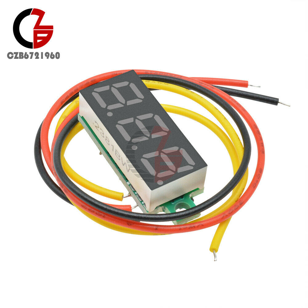 0.28" LED DC 0-100V Red Voltmeter Digital Display Voltage VOLT METER 12V 24V