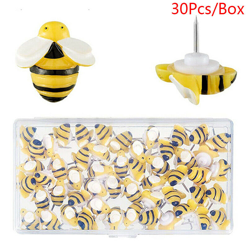 30Pcs Creative Decorative Cute Bees Thumb Tacks ThumbNails PushPins Push PinFCA