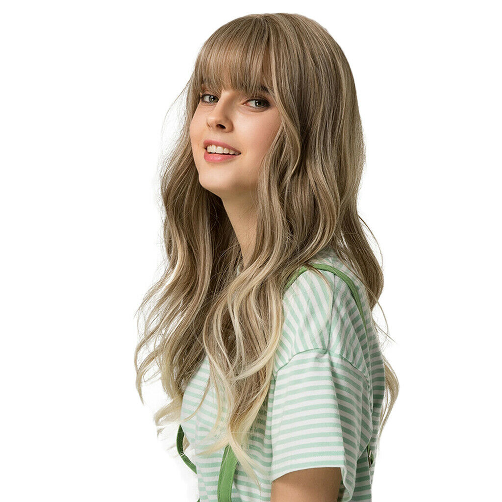 Girls Wavy   Middle Part Wigs Full Head Christmas Fancy Dress Daily Wig