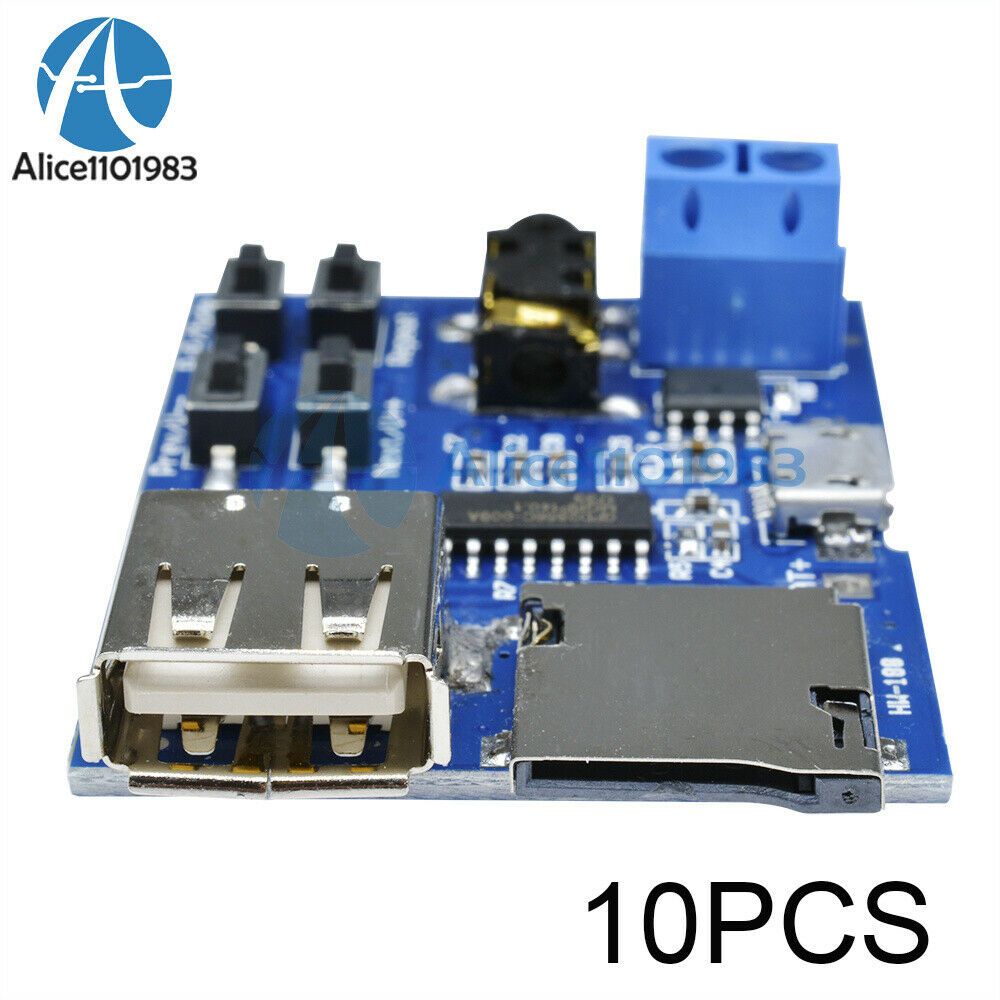 10PCS MP3 Decoder Board Digital Audio Amplifier Decoding Module TF-Card U-Disk