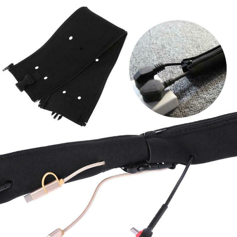 Cable Sleeves Cord Management Cables Flexible Wire Organizer with Zipper Buckle